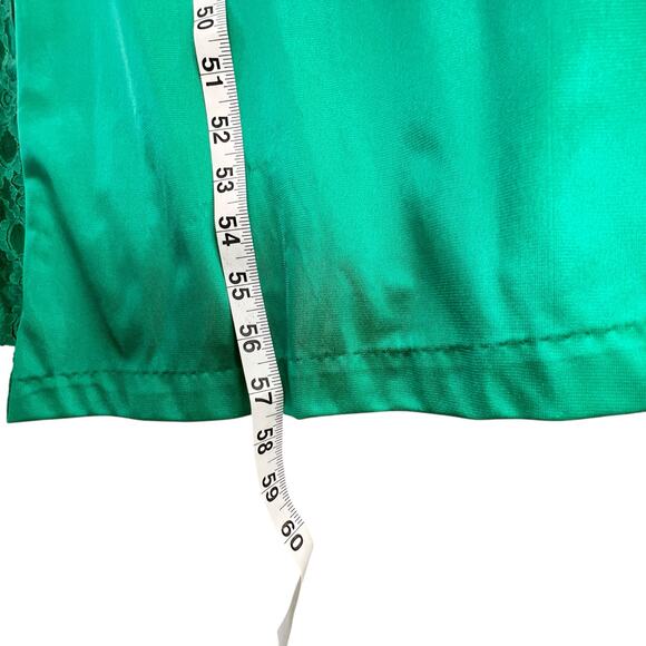 Vintage Lady Romance Nightgown Set Womens 3X Green Satin Lace Trim Feminine - Picture 11 of 16